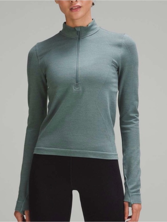 lululemon athletica Tops - lululemon athletica Half-Zip Mock Neck Pullover in Sage